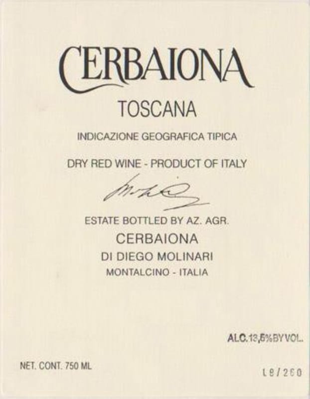 Salvioni Toscana 2010 Front Label
