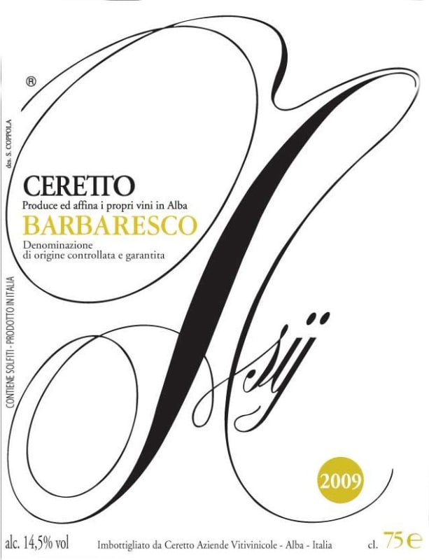 Ceretto Barbaresco Asij 2009 Front Label