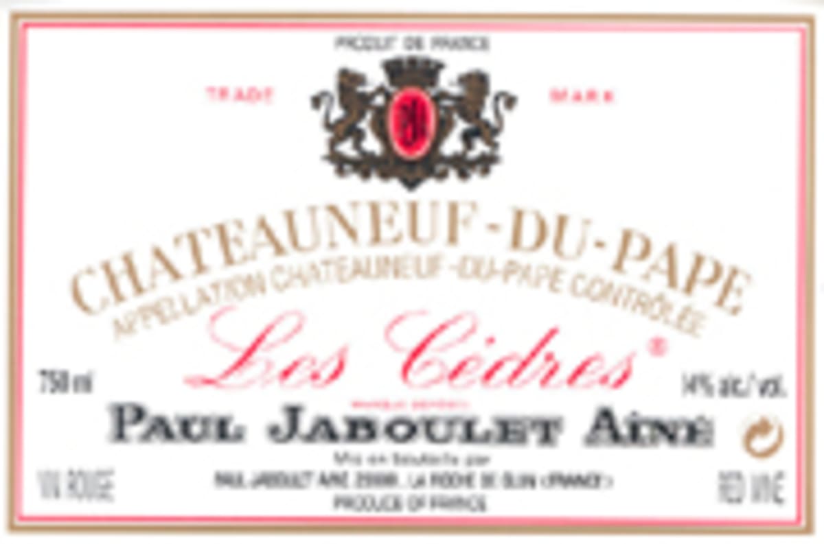 Jaboulet Chateauneuf-du-Pape Les Cedres Rouge 2003 Front Label