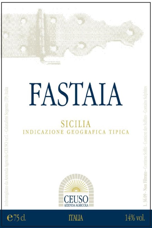Ceuso Fastaia Sicilia Rosso 2008 Front Label