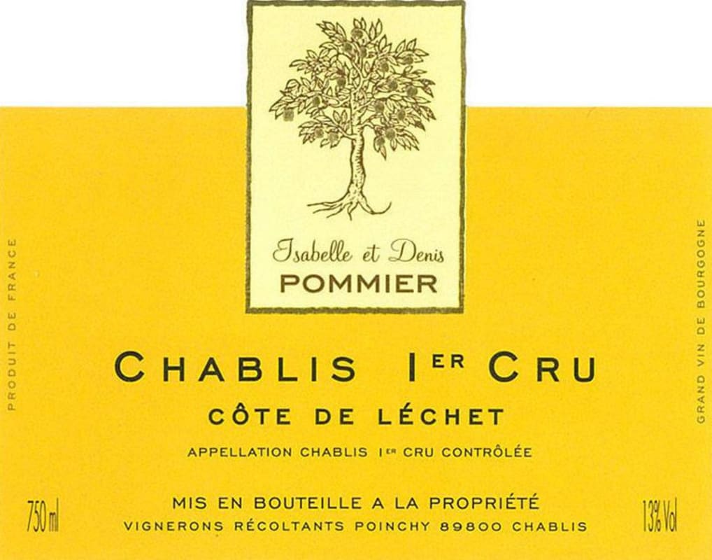 Denis Pommier Chablis Cote de Lechet Premier Cru 2014 Front Label