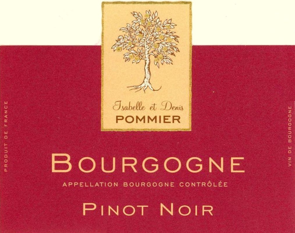Denis Pommier Bourgogne Pinot Noir 2012 Front Label