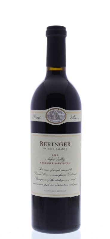 Beringer Private Reserve Cabernet Sauvignon 2002 Front Bottle Shot