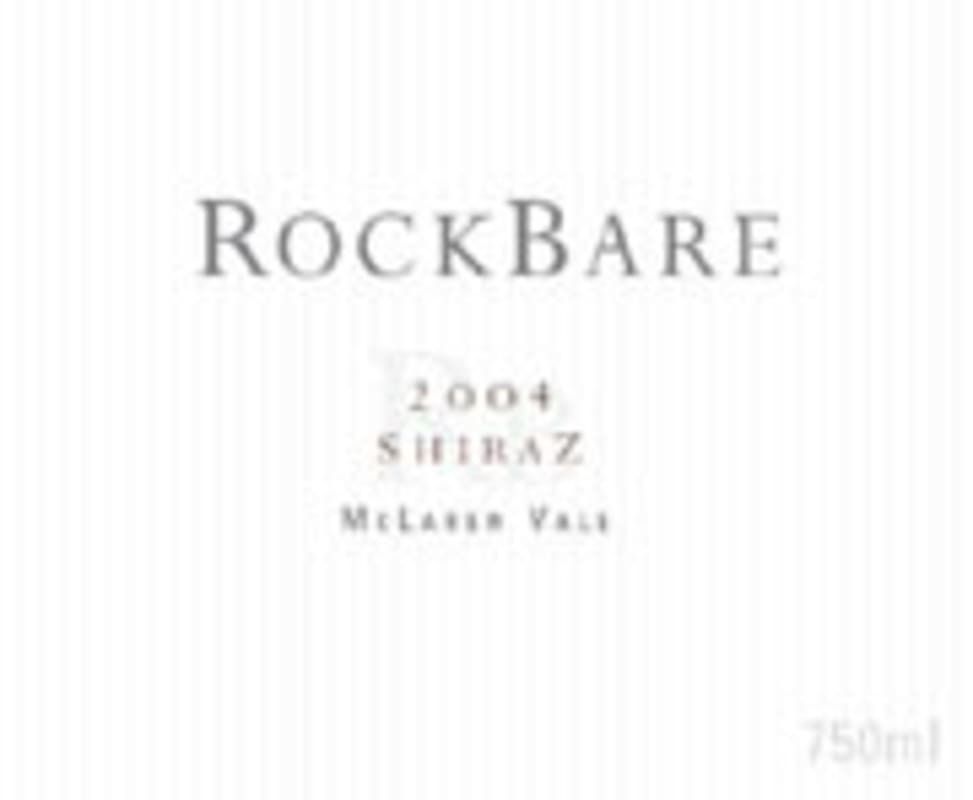 RockBare Shiraz 2004 Front Label