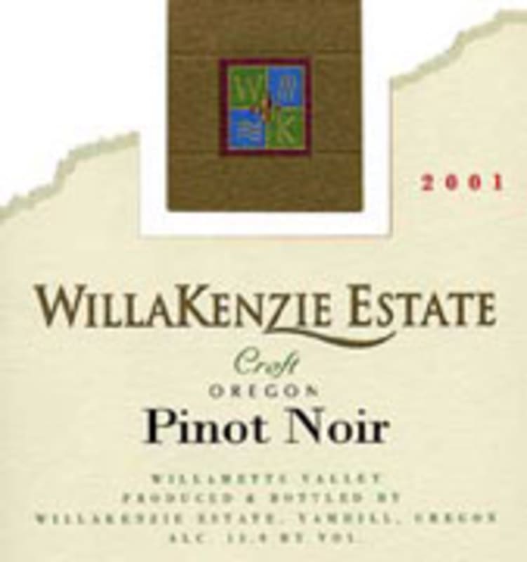 WillaKenzie Estate Croft Vineyard Pinot Noir 2001 Front Label