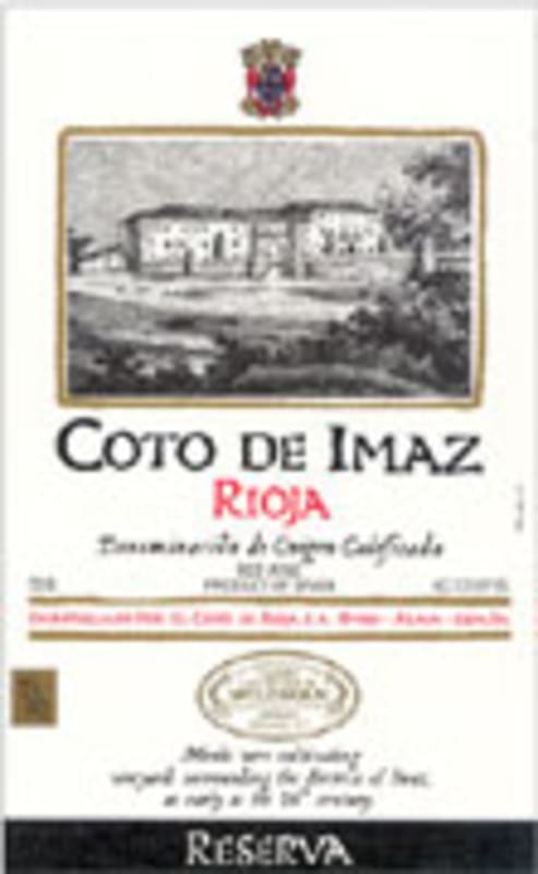El Coto Coto de Imaz Reserva 2000 Front Label
