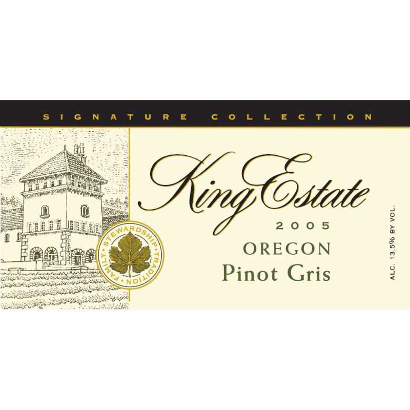King Estate Signature Collection Pinot Gris 2005 Front Label