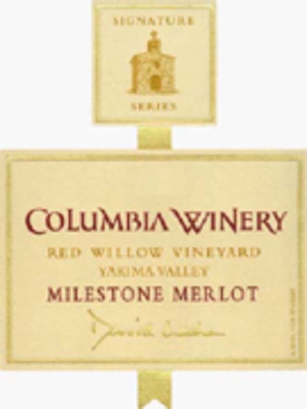 Columbia Winery Milestone Merlot 2001 Front Label