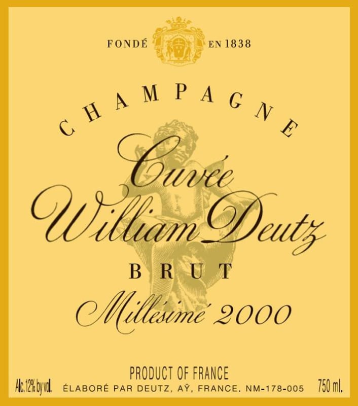 Deutz Cuvee William Deutz Brut Millesime 2000 Front Label
