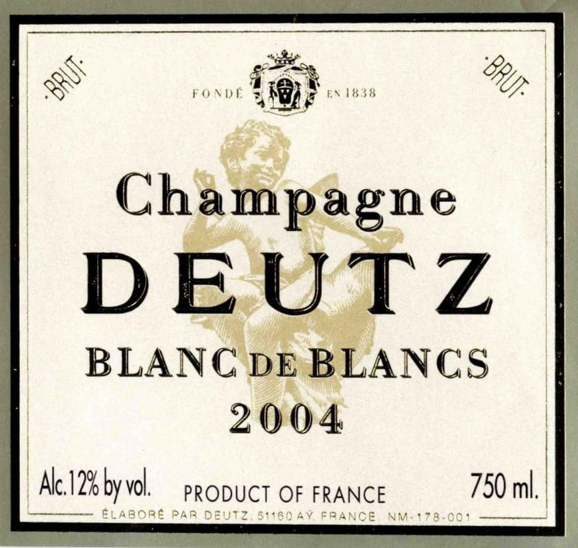 Deutz Blanc de Blancs Millesime 2004 Front Label