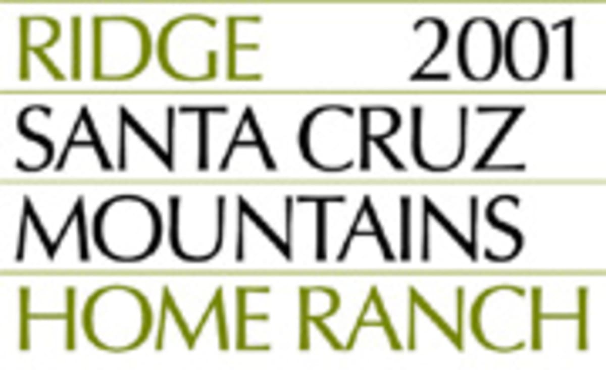 Ridge Home Ranch 2001 Front Label