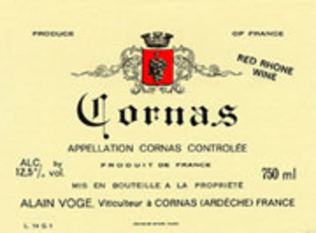 Alain Voge Cornas Vieilles Vignes 2003 Front Label