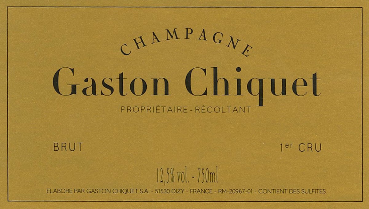 Gaston Chiquet Millesime Brut Premier Cru 2002 Front Label