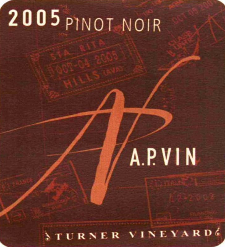 A.P. Vin Turner Vineyard Pinot Noir 2005 Front Label