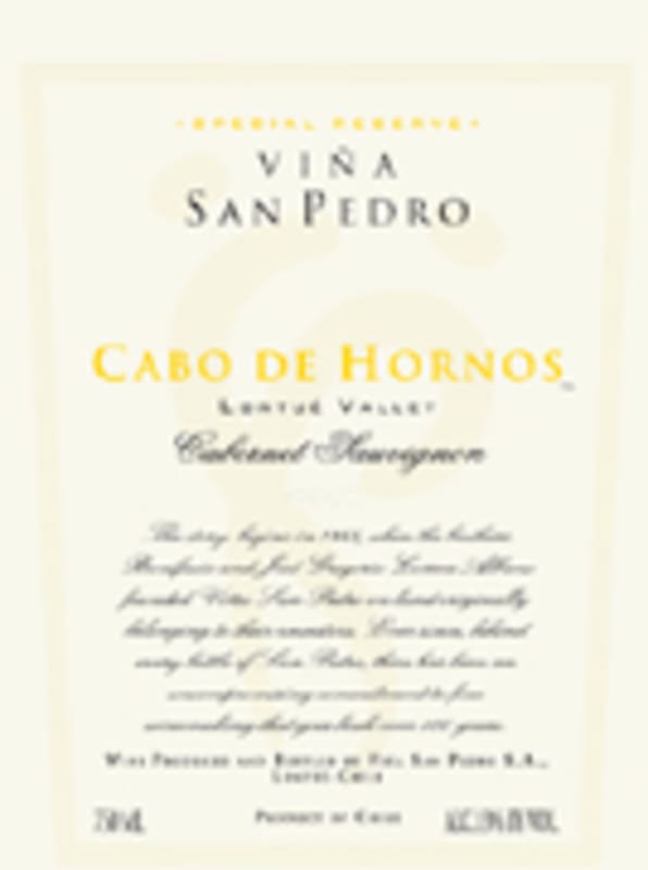 Vina San Pedro Cabo de Hornos Cabernet Sauvignon 2001 Front Label