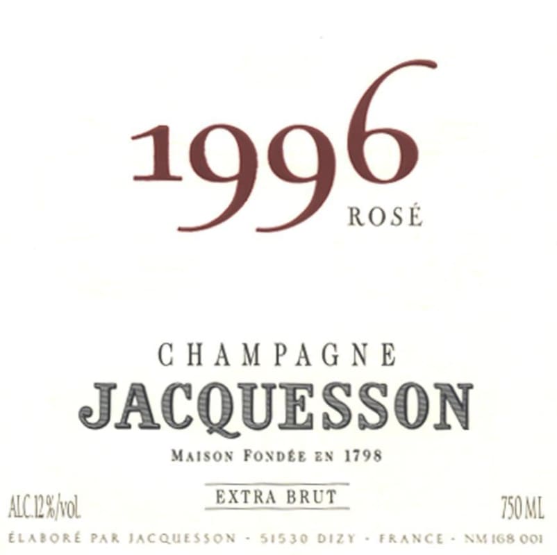 Jacquesson Millesime Rose 1996 Front Label