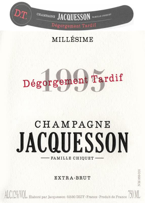 Jacquesson Degorgement Tardif Brut Millesime 1995 Front Label