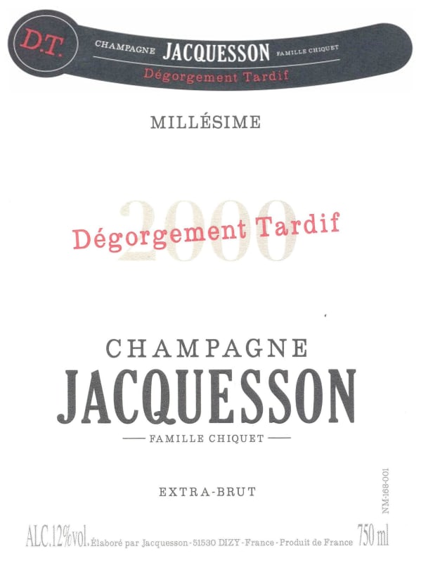 Jacquesson Degorgement Tardif Brut Millesime 2000 Front Label