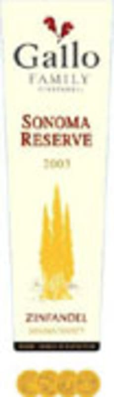 Gallo of Sonoma Reserve Zinfandel 2003 Front Label