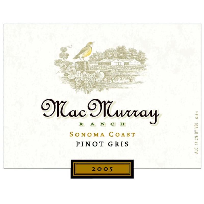 MacMurray Estate Vineyards Russian River Pinot Gris 2005 Front Label