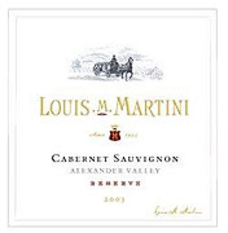 Louis Martini Alexander Valley Cabernet Sauvignon 2003 Front Label