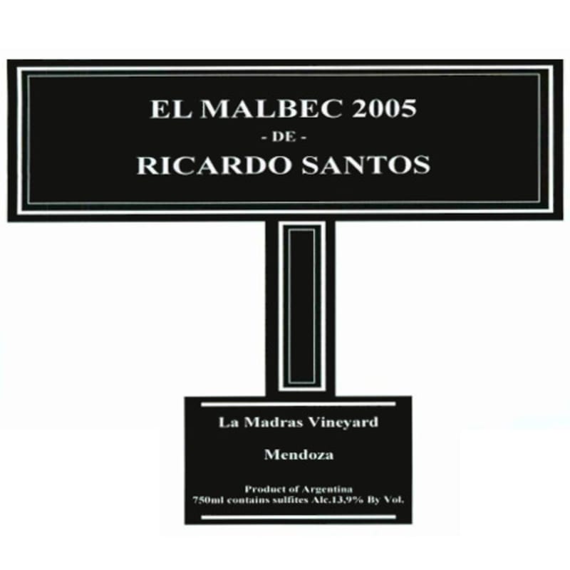 Ricardo Santos Malbec 2005 Front Label