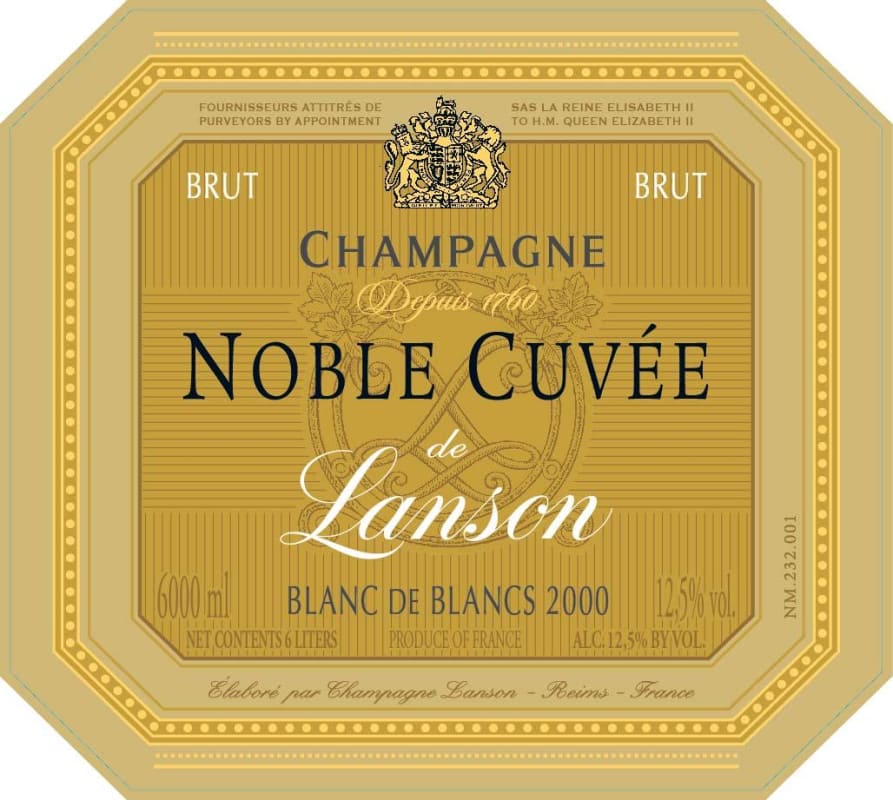 Lanson Noble Cuvee Blanc de Blancs 2000 Front Label