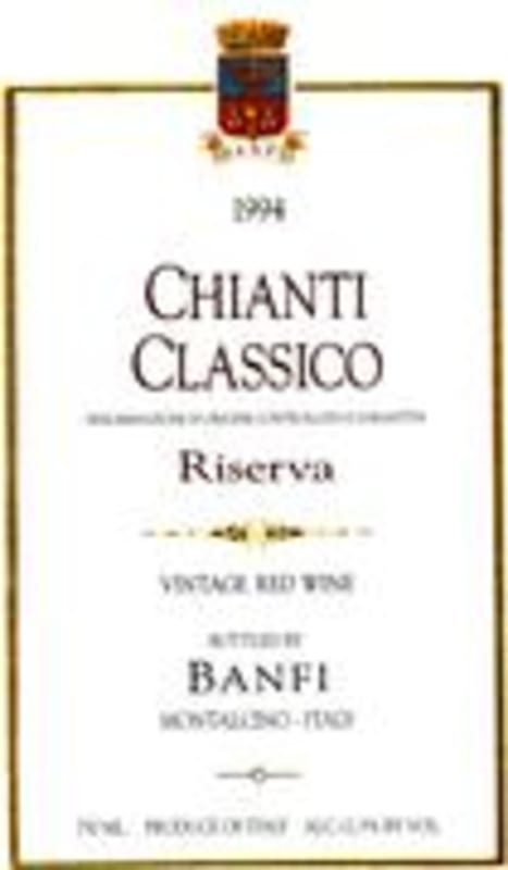 Banfi Chianti Classico Riserva 1994 Front Label