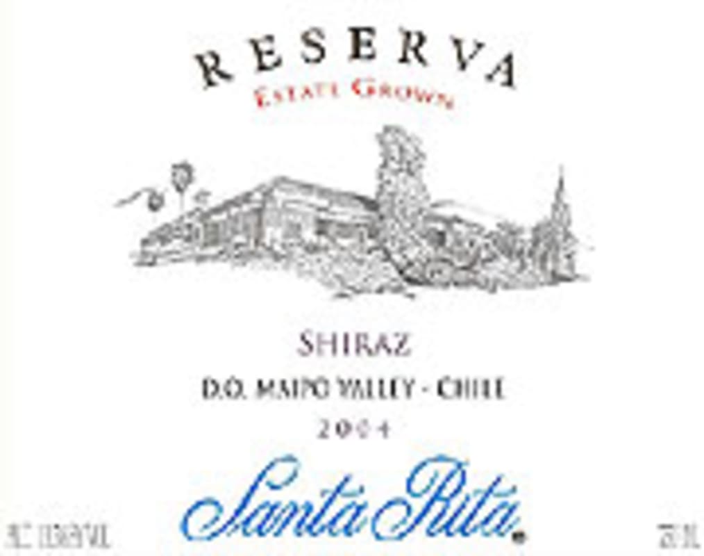 Santa Rita Reserva Syrah 2004 Front Label
