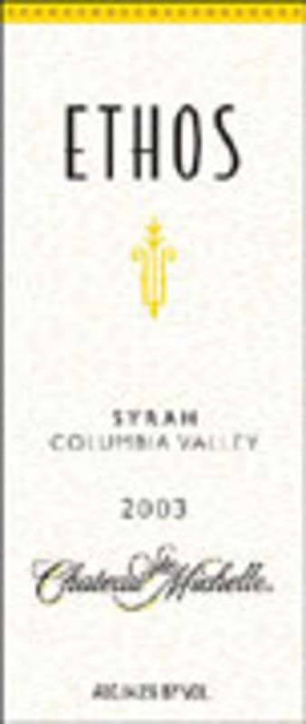 Chateau Ste. Michelle Ethos Syrah 2003 Front Label