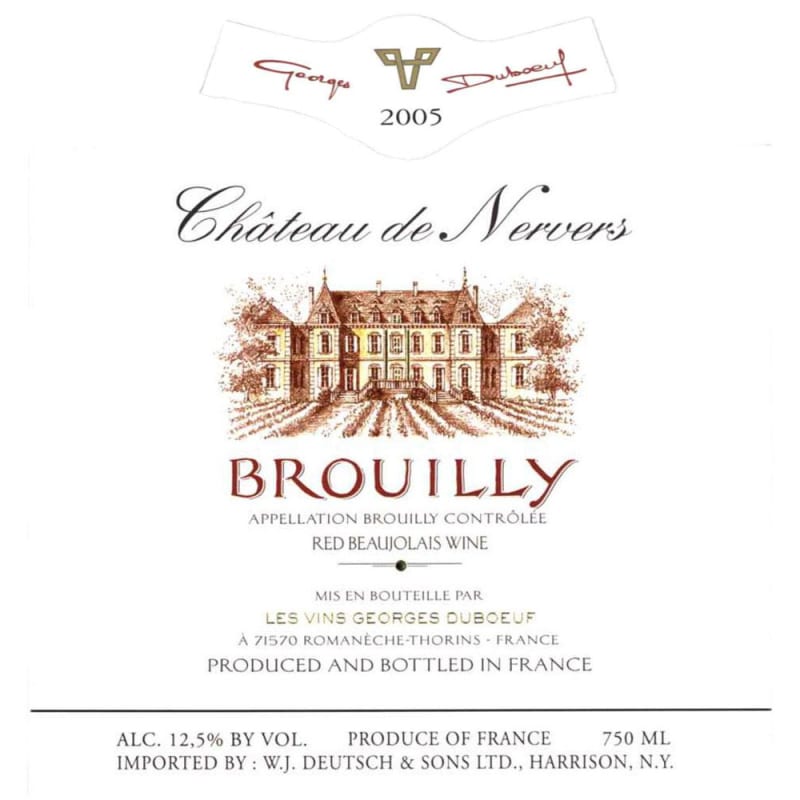 Duboeuf Brouilly Chateau de Nervers 2005 Front Label