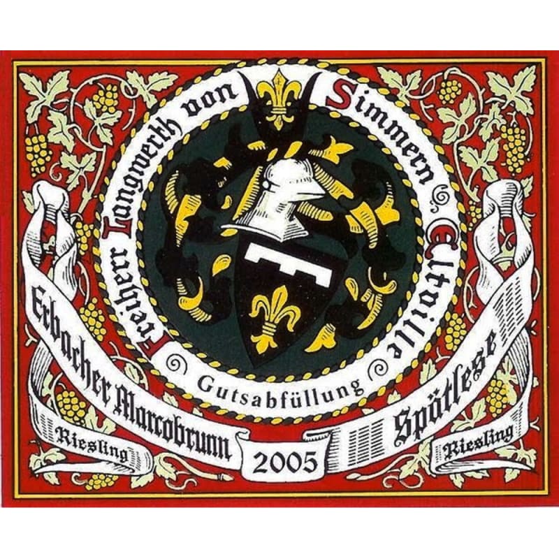 Von Simmern Riesling Spatlese Erbacher Marcobrunn 2005 Front Label