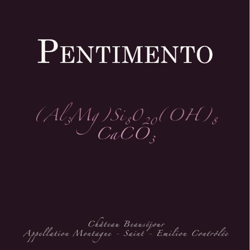 Chateau Beausejour Pentimento 2011 Front Label