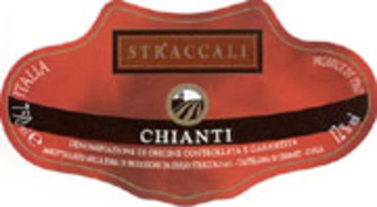 Straccali Chianti Straw Flask 2002 Front Label