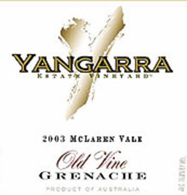 Yangarra Old Vine Grenache 2003 Front Label