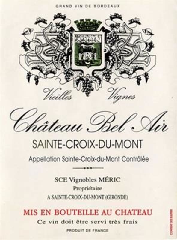 Chateau Bel Air Cuvee Vieilles Vignes 2014 Front Label