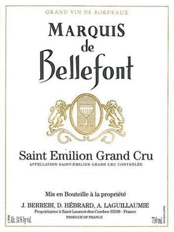 Chateau Bellefont Belcier Marquis de Bellefont 2010 Front Label