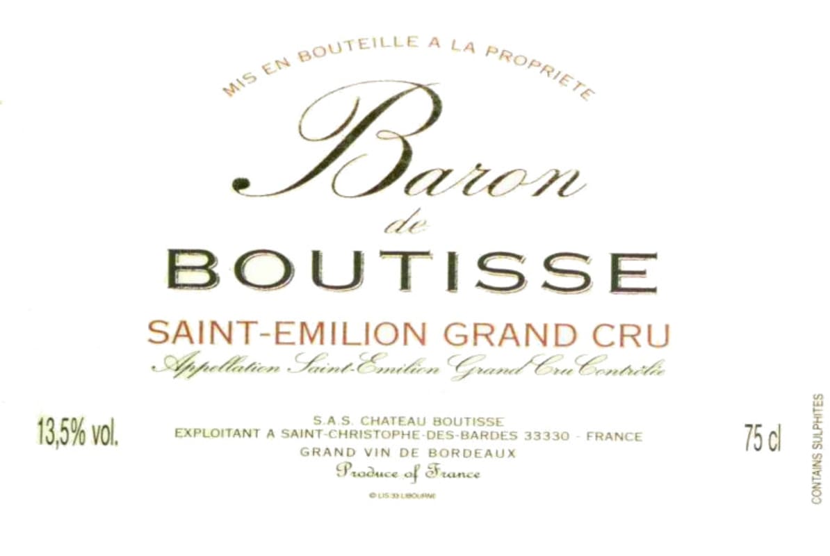 Chateau Boutisse St Emilion Grand Cru 2008 Front Label