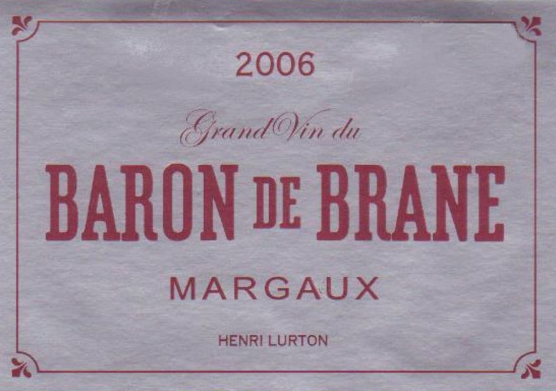 Chateau Brane-Cantenac Baron de Brane 2006 Front Label
