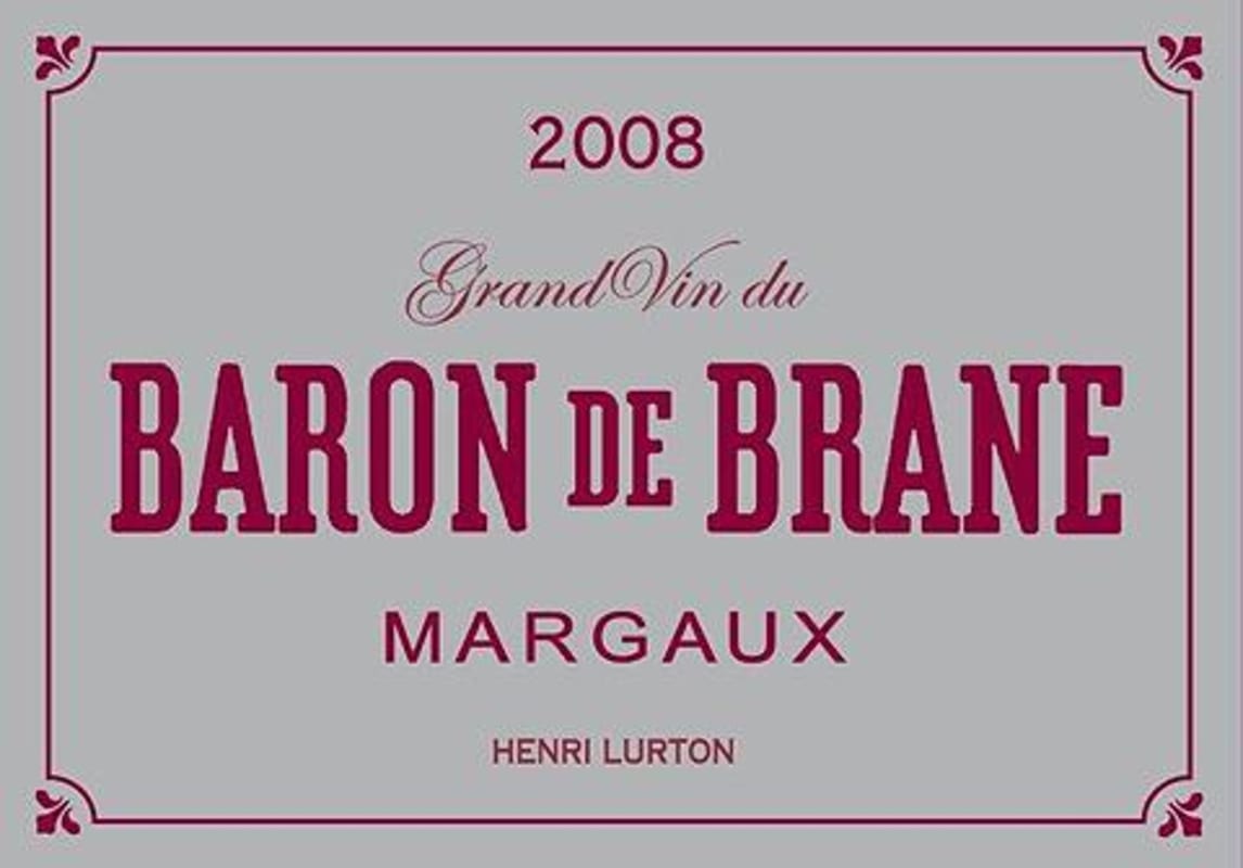 Chateau Brane-Cantenac Baron de Brane 2008 Front Label