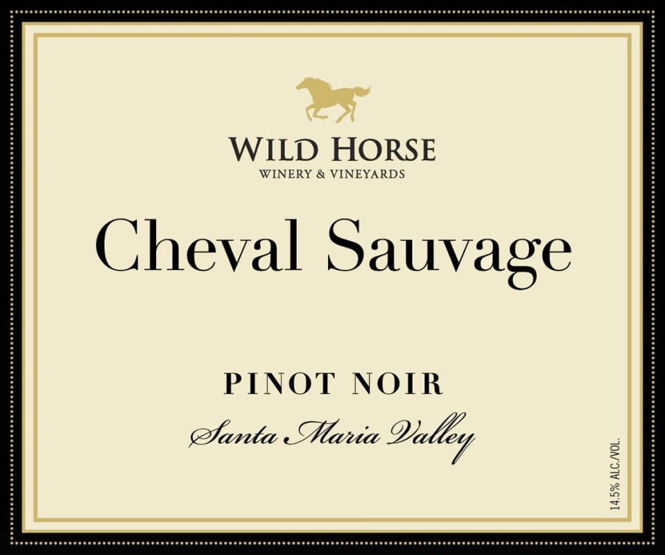 Wild Horse Cheval Sauvage Pinot Noir 2014 Front Label