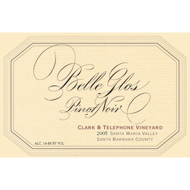 Belle Glos Clark and Telephone Vineyard Pinot Noir 2005 Front Label