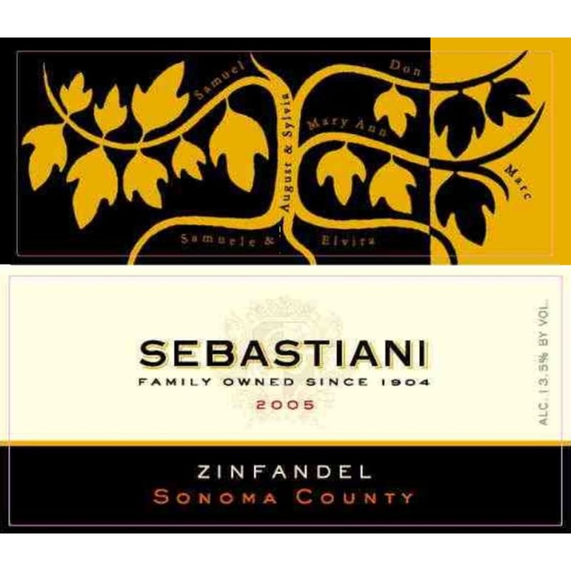 Sebastiani Zinfandel 2005 Front Label