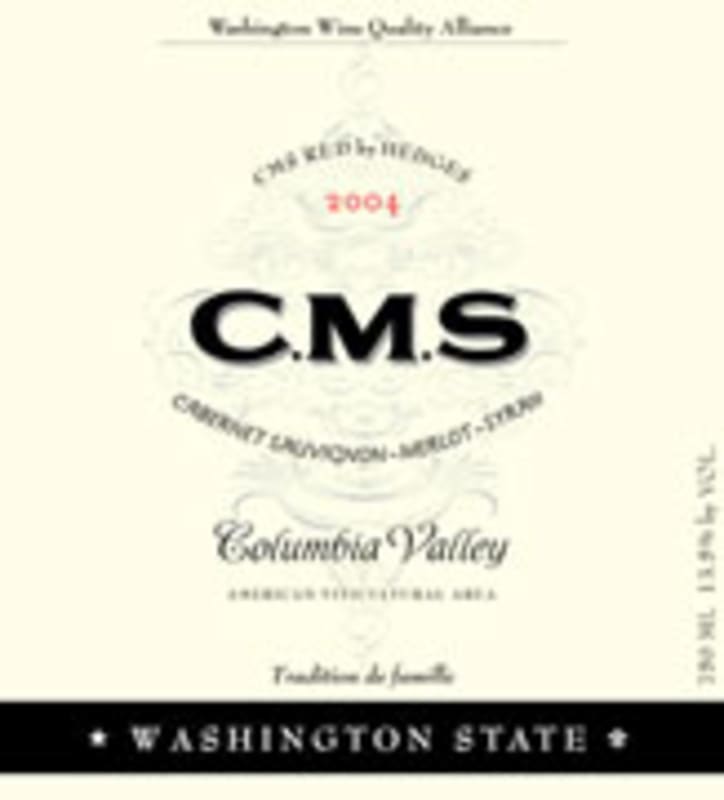 Hedges Family Estate CMS Red Blend 2004 Front Label