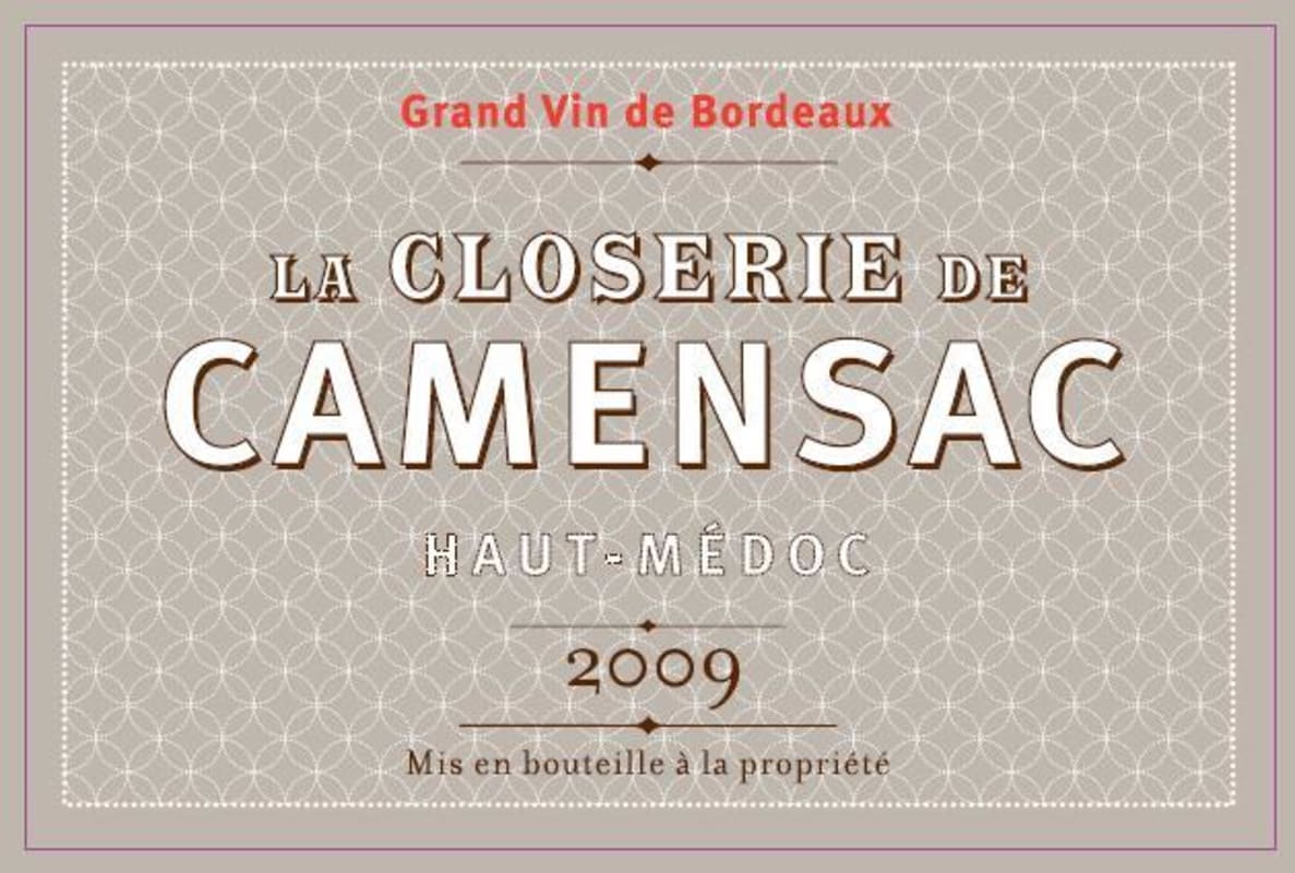 Chateau de Camensac La Closerie de Camensac 2009 Front Label