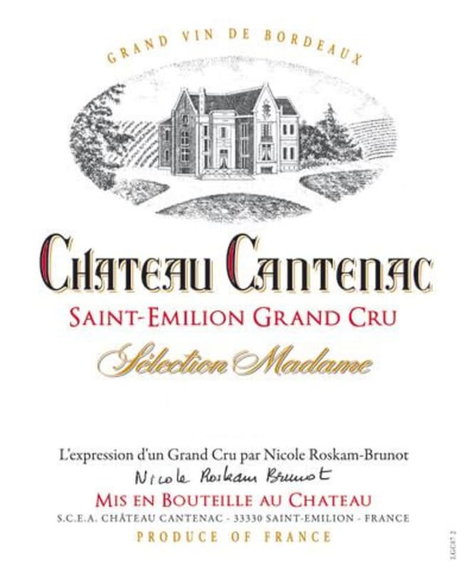 Chateau Cantenac Selection Madame 2015 Front Label