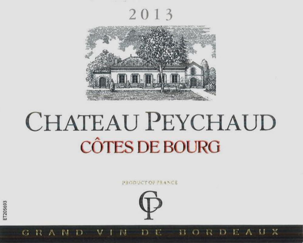 Chateau Peychaud Cotes de Bourg 2013 Front Label