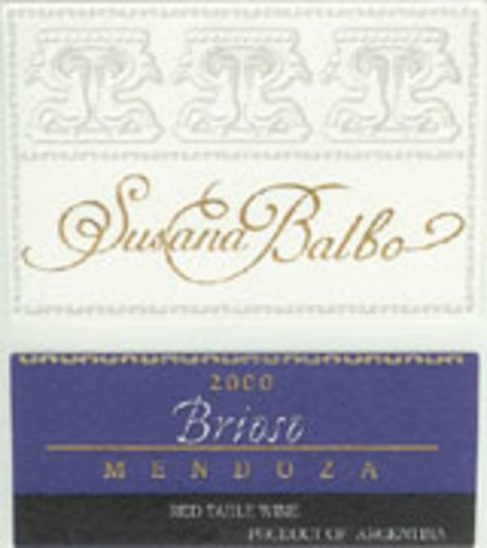 Susana Balbo Signature Brioso Red Blend 2000 Front Label