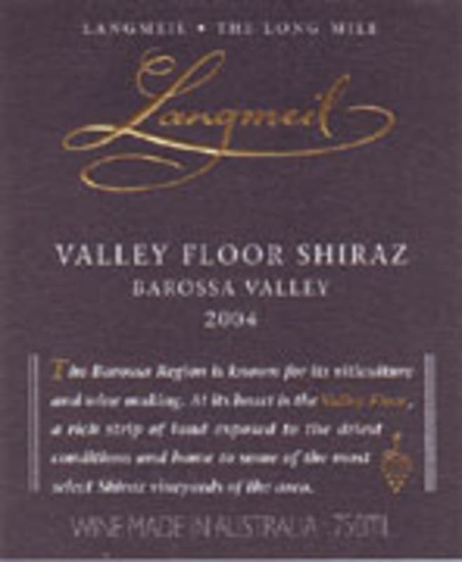 Langmeil Valley Floor Shiraz 2004 Front Label