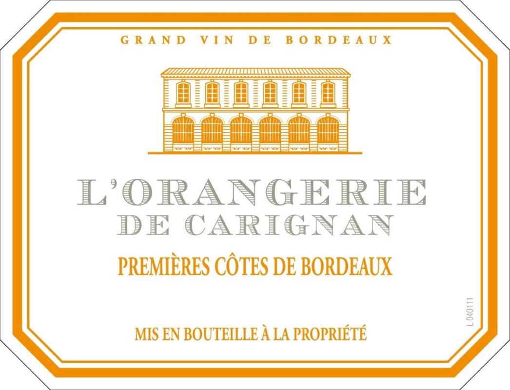 Chateau Carignan L'Orangerie de Carignan 2014 Front Label